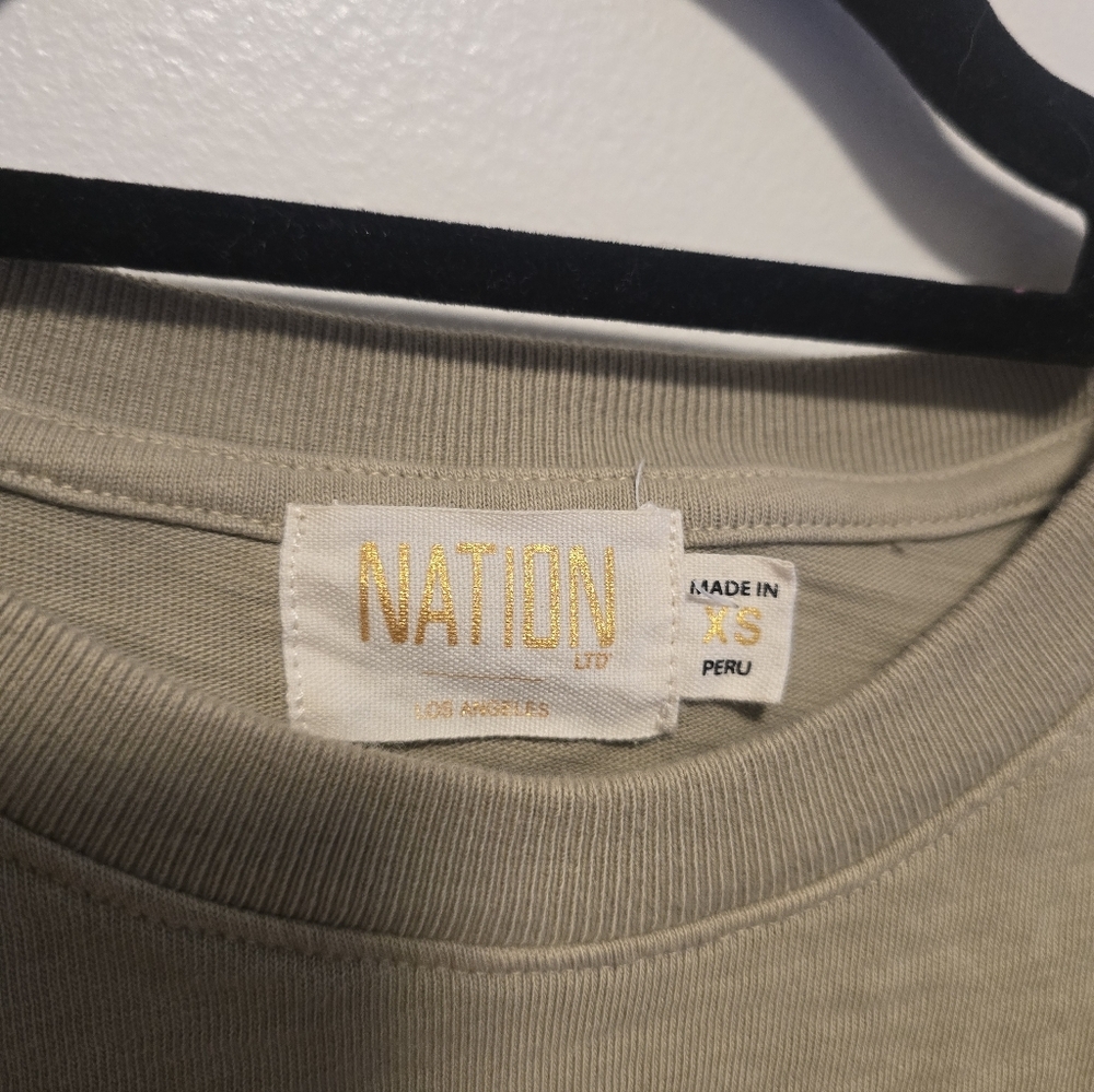 Nation LTD Para Boxy Tee Safari Green Olive Revolve - Picture 5 of 7